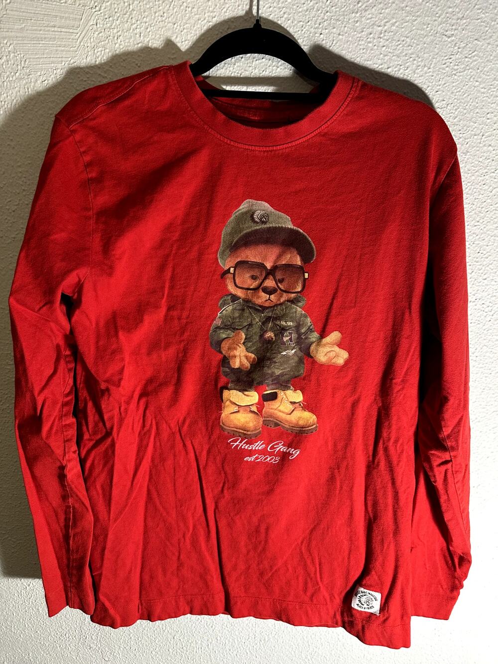 Hustle gang bear long sleeve tee